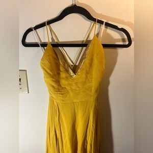 Yellow high low dress